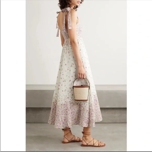 Zimmermann Carnaby Floral Linen Sundress Size 0
